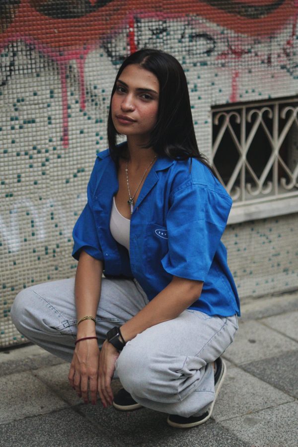 Blue Cropped Shirt - Image 4