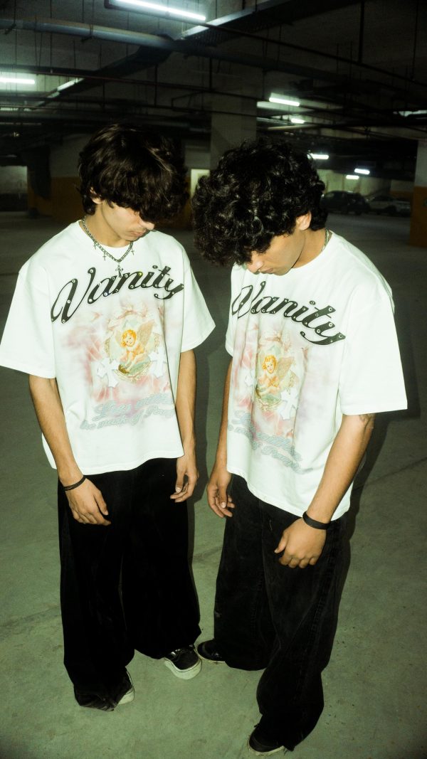 "B" VANITY Rhinestone offwhite cropped oversized - Image 2