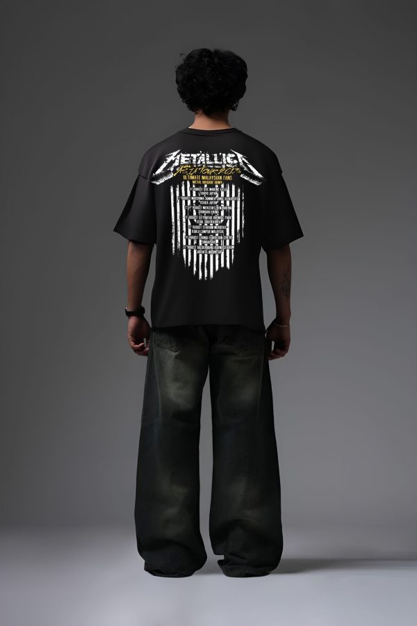 METTELICA BLACK OVERSIZED T SHIRT - Image 3