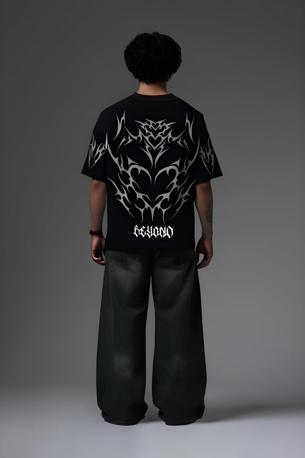 BEYOND ORIGINALS BLACK OVERSIZED T-SHIRT - Image 5