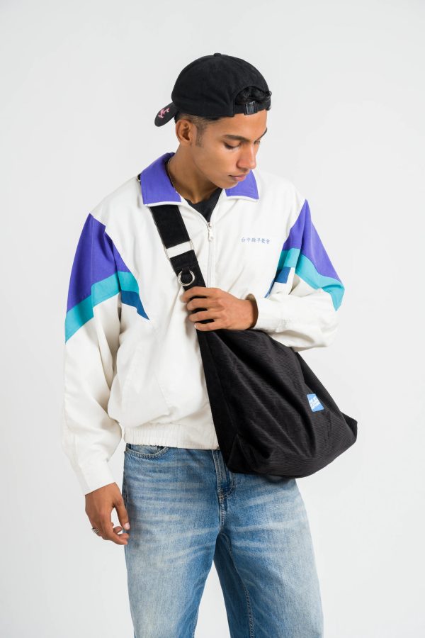 Corduroy Cross-Body Bag - Black - Image 8