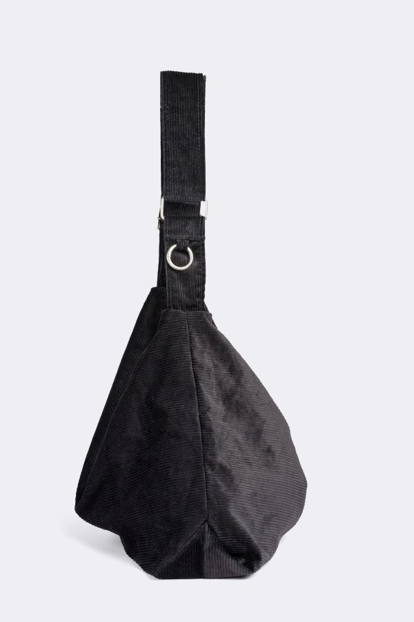 Corduroy Cross-Body Bag - Black - Image 10