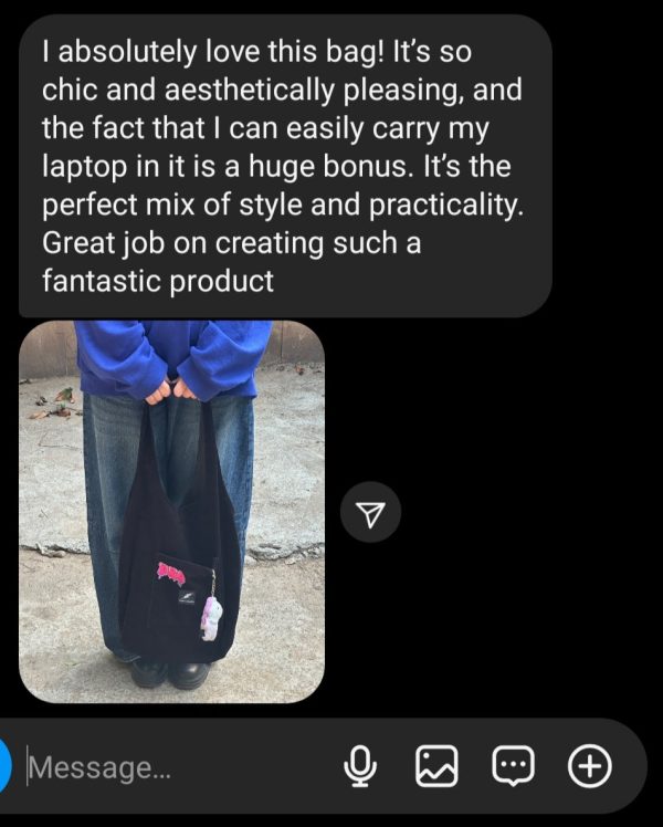 Black Corduroy hobo Bag - Image 3