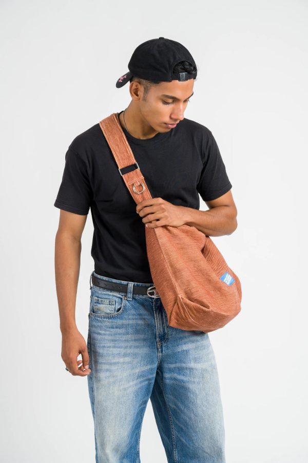 Corduroy Cross-Body Bag - Brown - Image 2
