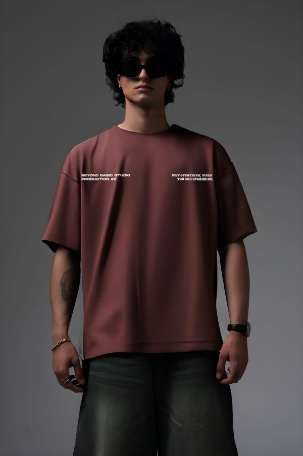 BEYOND DRUNK BROWN OVERSIZED T SHIRT - Image 3