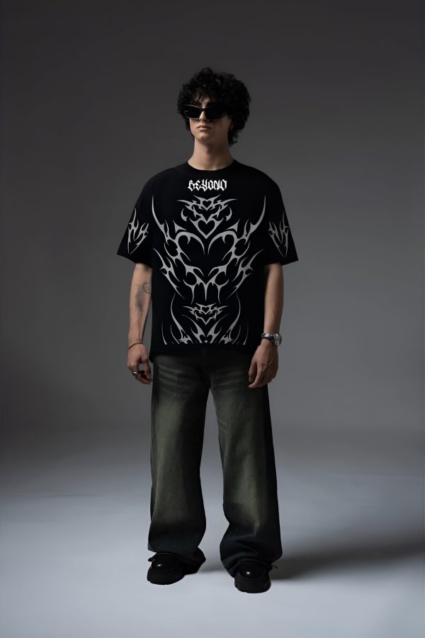BEYOND ORIGINALS BLACK OVERSIZED T-SHIRT - Image 4