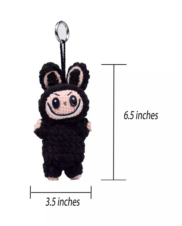 Crochet Labubu Doll - Pure Black - Image 4