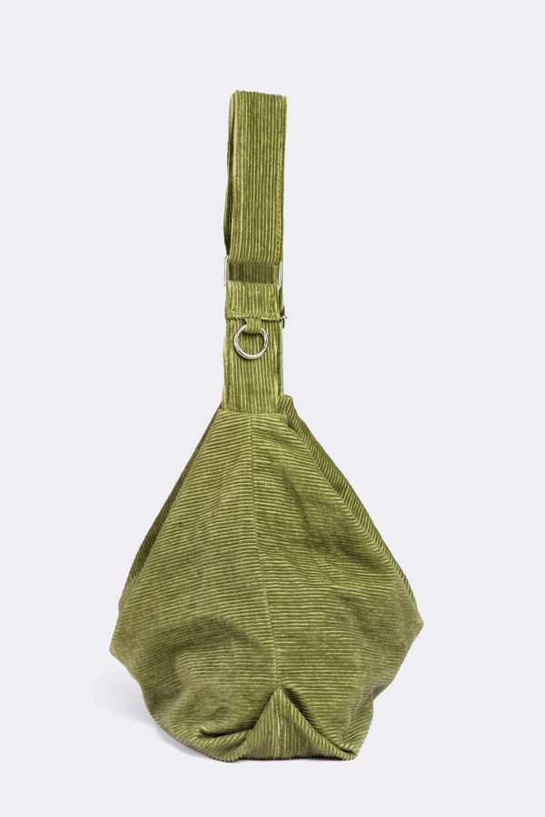 Corduroy Cross-Body Bag - Military Green - Image 9