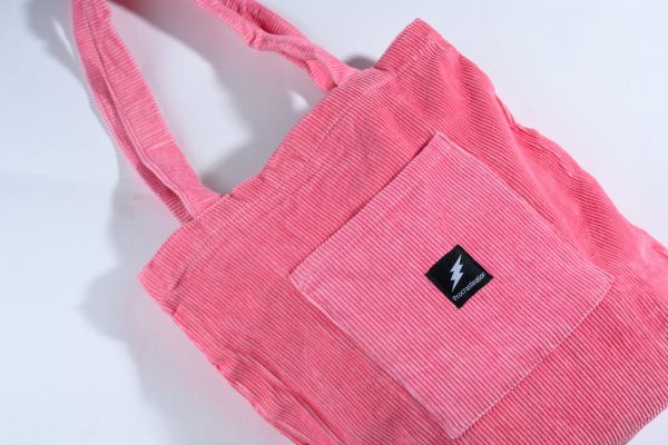 Corduroy Tote Bag Pink - Image 4