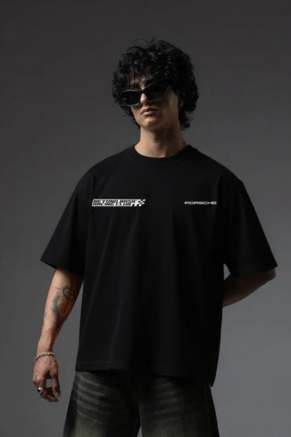 PORSHE BLACK OVERSIZED T SHIRT - Image 5