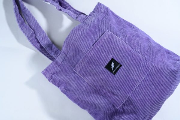 Violet Corduroy Tote Bag - Image 2